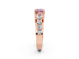 Rose gold Fancy Pink Cushion  Brilliant Solitaire with Side Stones on a Pave Band and Four-Prong Setting_44
