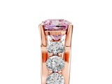 Rose gold Fancy Pink Cushion  Brilliant Solitaire with Side Stones on a Pave Band and Four-Prong Setting_47