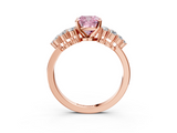 Rose gold Fancy Pink Cushion  Cluster Diamond Engagement Ring with Pavé Band and Four-Prong Setting_35