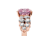 Rose gold Fancy Pink Cushion  Cluster Diamond Engagement Ring with Pavé Band and Four-Prong Setting_37
