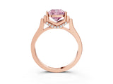 Rose gold Fancy Pink Cushion Cut Brilliant Solitaire Diamond Ring with Channel Set Band and Bar Prong Setting_3