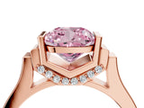 Rose gold Fancy Pink Cushion Cut Brilliant Solitaire Diamond Ring with Channel Set Band and Bar Prong Setting_4