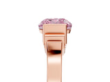 Rose gold Fancy Pink Cushion Cut Brilliant Solitaire Diamond Ring with Channel Set Band and Bar Prong Setting_5