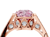 Rose gold Fancy Pink Cushion  Cut Cathedral Pave Diamond Engagement Ring with Six-Prong Setting_36