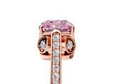 Rose gold Fancy Pink Cushion  Cut Cathedral Pave Diamond Engagement Ring with Six-Prong Setting_37