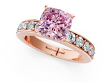 Rose gold Fancy Pink Cushion  Cut Channel Set Diamond Engagement Ring with Four-Prong Setting_245