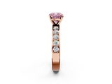 Rose gold Fancy Pink Cushion  Cut Channel Set Diamond Engagement Ring with Four-Prong Setting_246