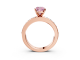 Rose gold Fancy Pink Cushion  Cut Channel Set Diamond Engagement Ring with Four-Prong Setting_247