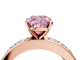 Rose gold Fancy Pink Cushion  Cut Channel Set Diamond Engagement Ring with Four-Prong Setting_248