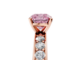 Rose gold Fancy Pink Cushion  Cut Channel Set Diamond Engagement Ring with Four-Prong Setting_249