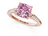 Rose gold Fancy Pink Cushion  Cut Channel Set Solitaire Engagement Ring with Four-Prong Setting_225