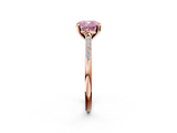 Rose gold Fancy Pink Cushion  Cut Channel Set Solitaire Engagement Ring with Four-Prong Setting_226