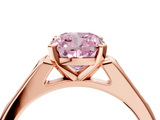 Rose gold Fancy Pink Cushion  Cut Channel Set Solitaire Engagement Ring with Four-Prong Setting_228
