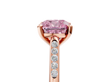 Rose gold Fancy Pink Cushion  Cut Channel Set Solitaire Engagement Ring with Four-Prong Setting_229
