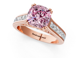 Rose gold Fancy Pink Cushion  Cut Channel Set Solitaire Engagement Ring with Prong Setting_21