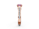 Rose gold Fancy Pink Cushion  Cut Channel Set Solitaire Engagement Ring with Prong Setting_22