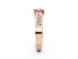 Rose gold Fancy Pink Cushion Cut Cut Channel Set Solitaire Ring with Four-Prong Setting_2
