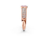 Rose gold Fancy Pink Cushion Cut Cut Diamond Channel Set Pave Band with Tension Prong Setting_2