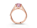 Rose gold Fancy Pink Cushion Cut Cut Diamond Channel Set Pave Band with Tension Prong Setting_3