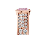 Rose gold Fancy Pink Cushion Cut Cut Diamond Channel Set Pave Band with Tension Prong Setting_5