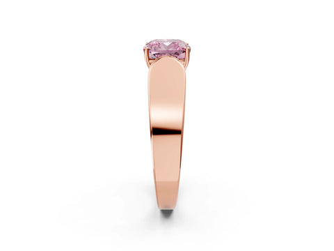 Rose gold Fancy Pink Cushion Cut Cut Diamond Channel Set Solitaire Ring with Four-Prong Setting_2
