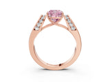 Rose gold Fancy Pink Cushion Cut Cut Diamond Channel Set Solitaire Ring with Four-Prong Setting_3