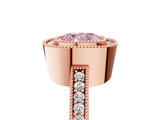 Rose gold Fancy Pink Cushion Cut-Cut Diamond Halo Engagement Ring with Pave Band and Prong Setting_5