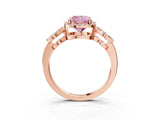 Rose gold Fancy Pink Cushion Cut Cut Halo Diamond Infinity Band with Four-Prong Setting_3