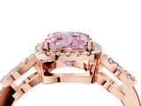 Rose gold Fancy Pink Cushion Cut Cut Halo Diamond Infinity Band with Four-Prong Setting_4
