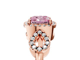 Rose gold Fancy Pink Cushion Cut Cut Halo Diamond Infinity Band with Four-Prong Setting_5