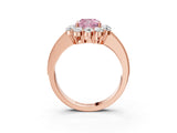 Rose gold Fancy Pink Cushion Cut Cut Halo Diamond Pavé Engagement Ring with Milgrain Detailing_3