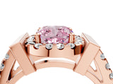 Rose gold Fancy Pink Cushion Cut Cut Halo Split Shank Prong Set Ring_4