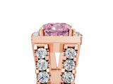 Rose gold Fancy Pink Cushion Cut Cut Halo Split Shank Prong Set Ring_5