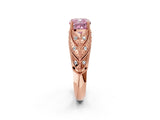 Rose gold Fancy Pink Cushion Cut Cut Milgrain Pave Diamond Engagement Ring with Four-Prong Setting_17