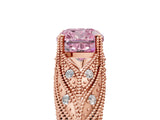 Rose gold Fancy Pink Cushion Cut Cut Milgrain Pave Diamond Engagement Ring with Four-Prong Setting_20