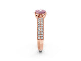 Rose gold Fancy Pink Cushion Cut Cut Pave Split Shank Engagement Ring with Four-Prong Setting_2