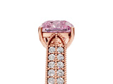 Rose gold Fancy Pink Cushion Cut Cut Pave Split Shank Engagement Ring with Four-Prong Setting_5