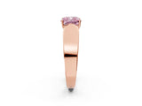 Rose gold Fancy Pink Cushion Cut Diamond Channel Set Solitaire Ring with Four-Prong Setting_14