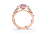 Rose gold Fancy Pink Cushion Cut Diamond Channel Set Solitaire Ring with Four-Prong Setting_15