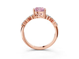 Rose gold Fancy Pink Cushion Cut Diamond Cluster Pavé Band with Four-Prong Setting_6