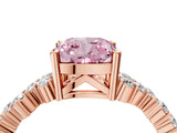 Rose gold Fancy Pink Cushion Cut Diamond Cluster Pavé Band with Four-Prong Setting_7