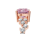 Rose gold Fancy Pink Cushion Cut Diamond Cluster Pavé Band with Four-Prong Setting_8