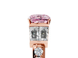 Rose gold Fancy Pink Cushion Cut Diamond Engagement Ring with Baguette Side Stones and Channel Set Band_25