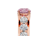 Rose gold Fancy Pink Cushion  Cut Diamond Engagement Ring with Pavé Band and Four-Prong Setting_8