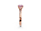 Rose gold Fancy Pink Cushion Cut Diamond Engagement Ring with Side Stone Accents and Four-Prong Setting_14