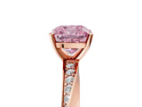 Rose gold Fancy Pink Cushion Cut Diamond Engagement Ring with Side Stone Accents and Four-Prong Setting_17