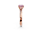 Rose gold Fancy Pink Cushion Cut Diamond Engagement Ring with Side Stone Accents and Four-Prong Setting_74