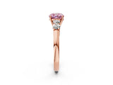 Rose gold Fancy Pink Cushion  Cut Diamond Five-Stone Prong Set White Gold Ring_34