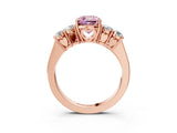 Rose gold Fancy Pink Cushion  Cut Diamond Five-Stone Prong Set White Gold Ring_35