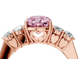 Rose gold Fancy Pink Cushion  Cut Diamond Five-Stone Prong Set White Gold Ring_36